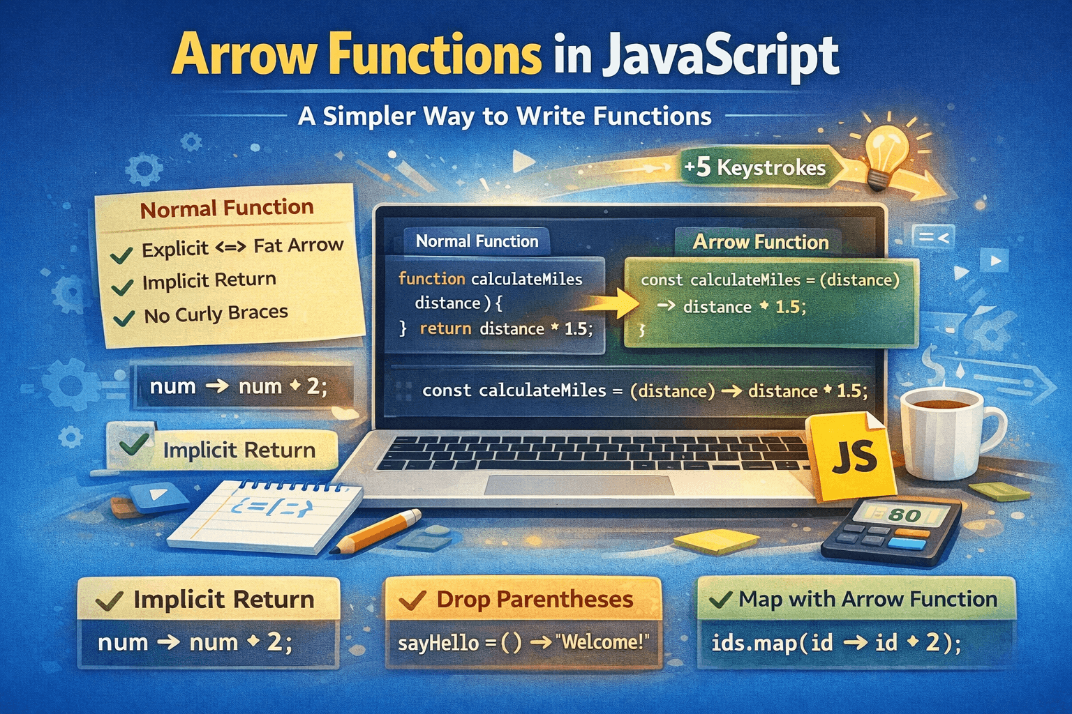 Arrow Functions in JavaScript: A Simpler Way to Write Functions